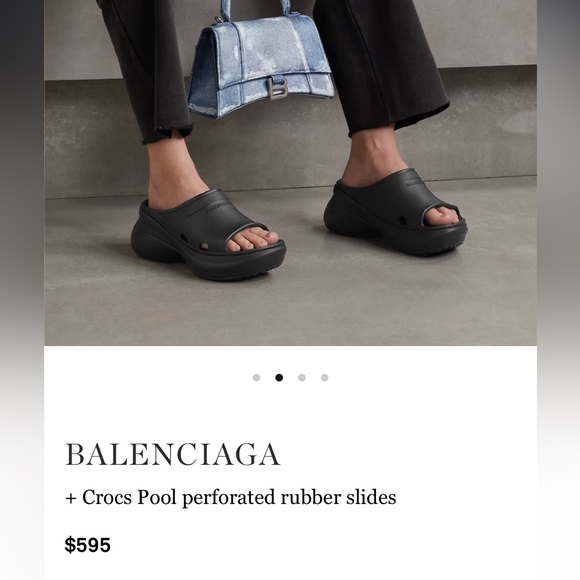 ❗️NEW🖤BALENCIAGA+CROCS🖤Platform Slides. Designed in Collaboration with CROCS - Picture 1 of 11